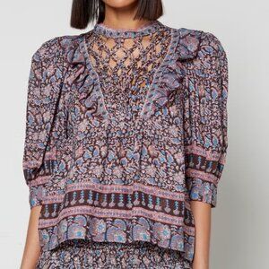 NEW SEA New York Amaki Puff Sleeve Top Lilac Sz S